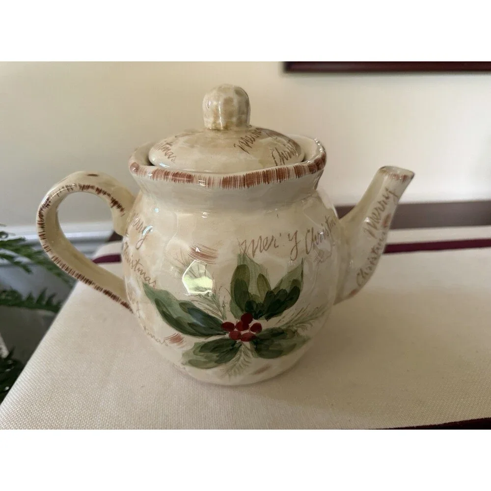 ND Exclusive Hand-painted Christmas Tree Ceramic Teapot